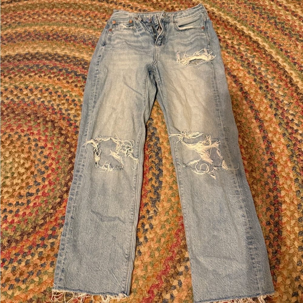 AE Distressed Light Blue Women's Jeans